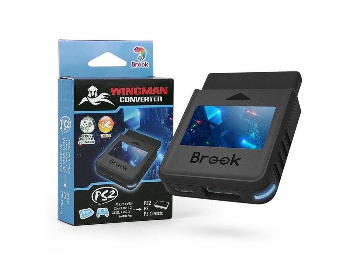 《BROOK》Wingman PS2 紅點設計獎款｜支援 Switch Pro / XOne / PS5 手把對應 PS2｜USB 即插即用｜全新