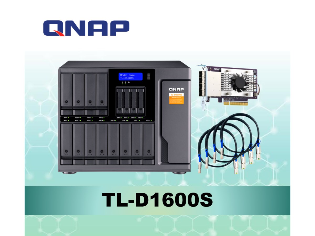 QNAP 威聯通 TL-D1600S 16-Bay桌上型多通道 SATA 6Gb/s JBOD 高效能儲存擴充設備