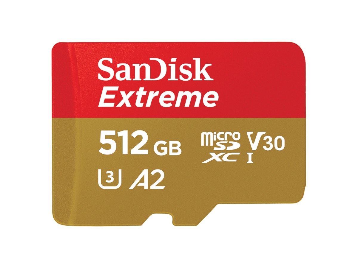 SanDisk Extreme microSDXC 512GB, V30, U3, C10, A2, UHS-I, 190MB/s R, 130MB/s W