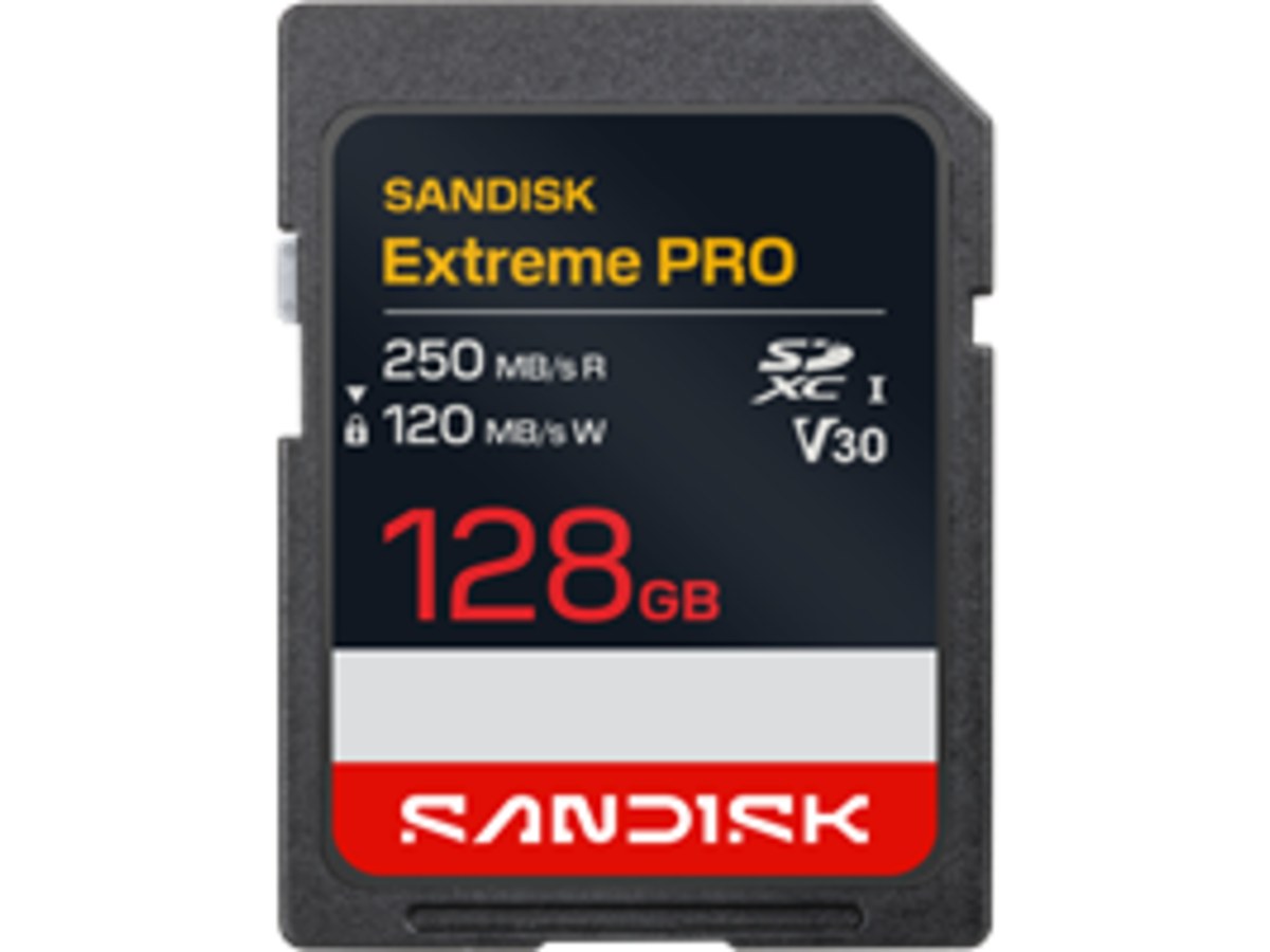 SANDISK Extreme Pro SDXC UHS-I 128GB 250MB/s(R) / 120MB/s(W)