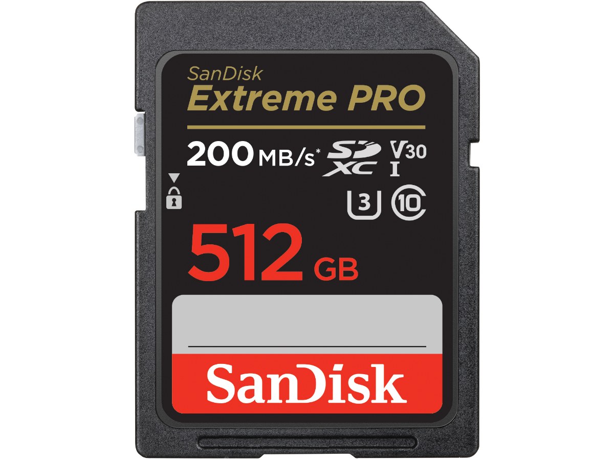 SanDisk Extreme Pro SDXC 512GB, V30, U3, C10, UHS-I, 200MB/s R, 140MB/s W 記憶