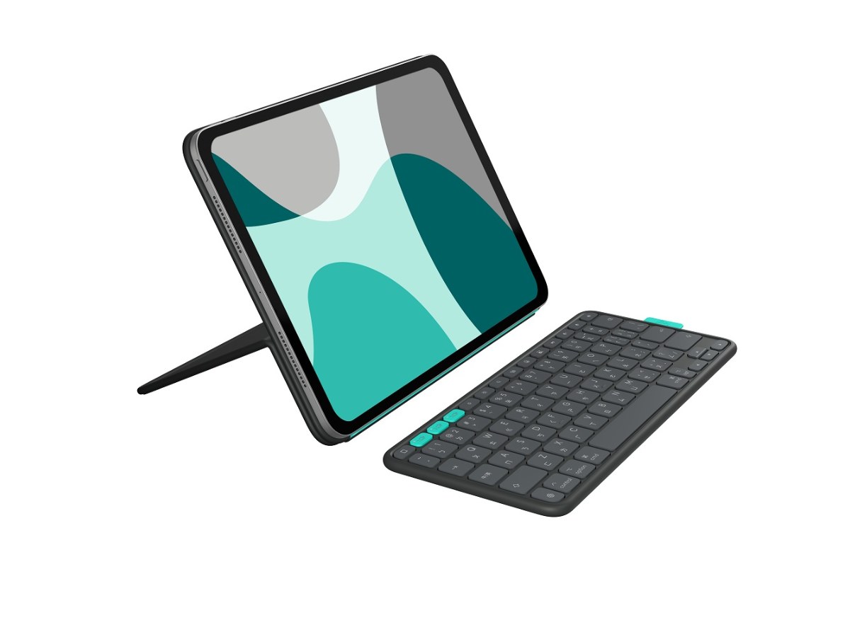 羅技 FLIP FOLIO 磁吸式iPad 鍵盤保護支架 11 吋 iPad Pro 與 Air 適用- 石墨黑