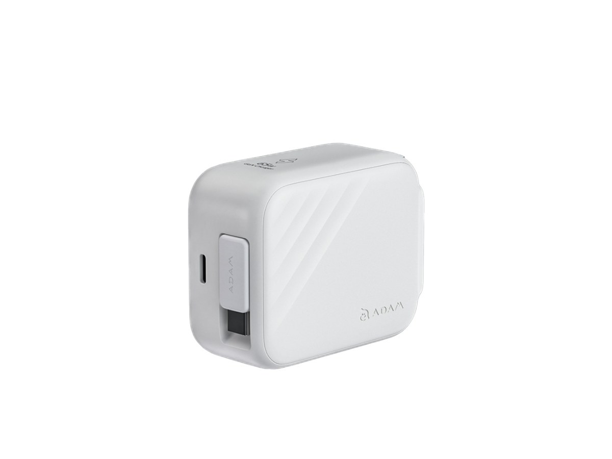 [亞果元素] GaN 65W USB-C自帶線快速電源供應器-白