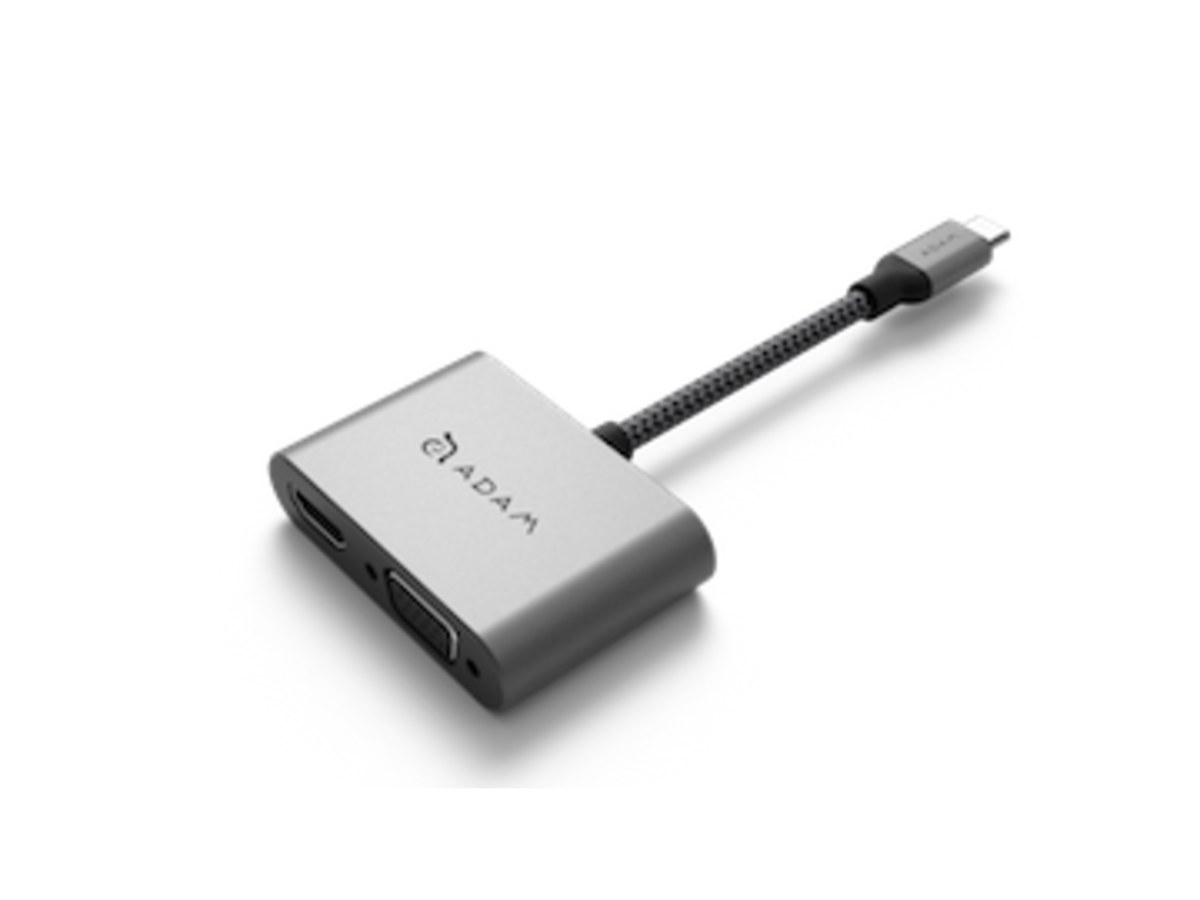 亞果元素 CASA HUB VH1 USB 3.1 Type-C 轉 VGA / HDMI 二合一顯示轉接器 灰