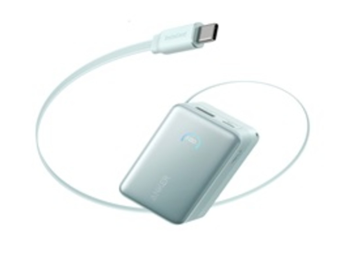 Anker Nano行動電源10000mAh 45W自帶伸縮線 A1638 綠色
