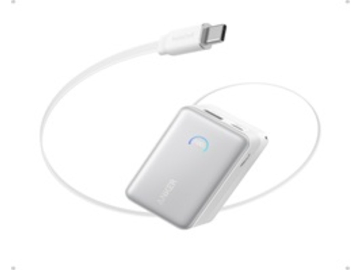 Anker Nano行動電源10000mAh 45W自帶伸縮線 A1638白色