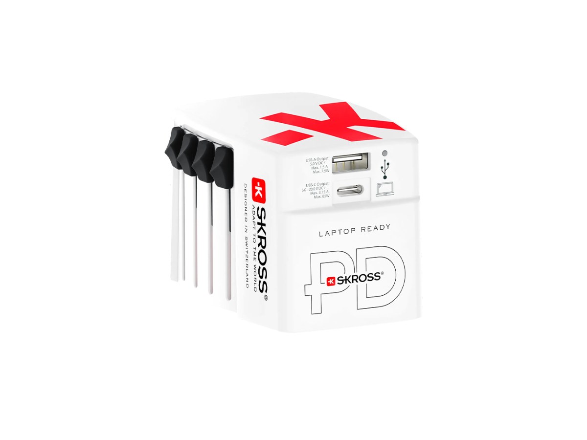 瑞士Skross 65W Type-C/USB PD 旅行萬國插頭氮化鎵充電器(1A1C)