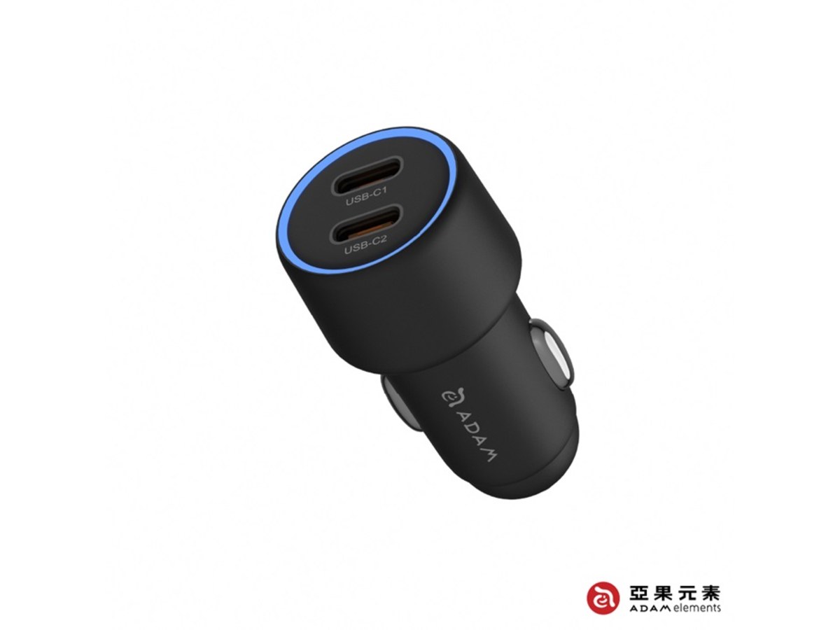 [亞果元素] 40W車用雙C孔電源供應器-黑