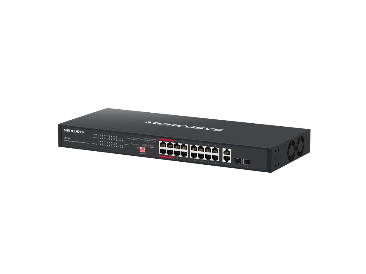 MERCUSYS (水星) MS120GP 20 埠 Gigabit 機架式交換器 (含 16 個 PoE+埠)
