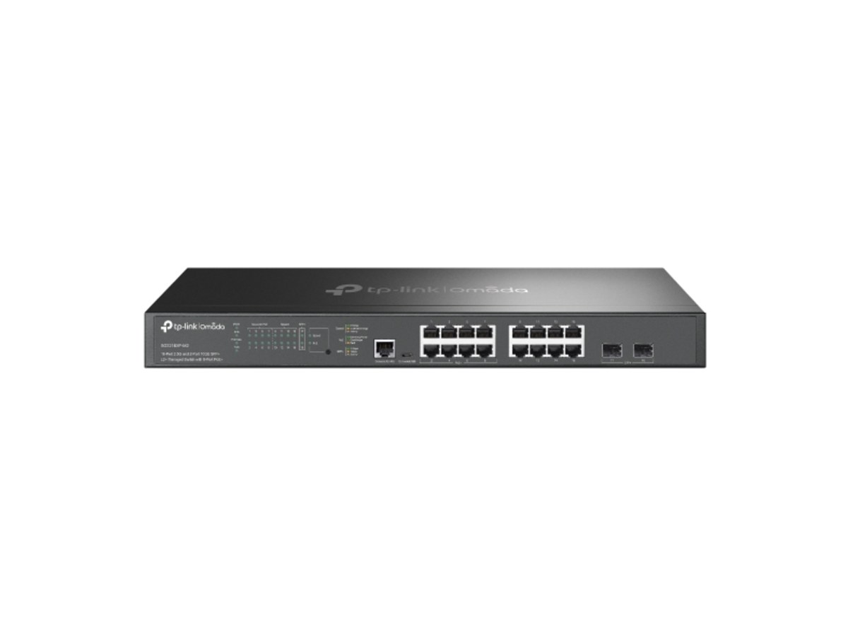 TP-LINK (商用) SG3218XP-M2 Omada 16 埠 2.5G 和 2 埠 10GE SFP+ L2+ 管理型交換器 (