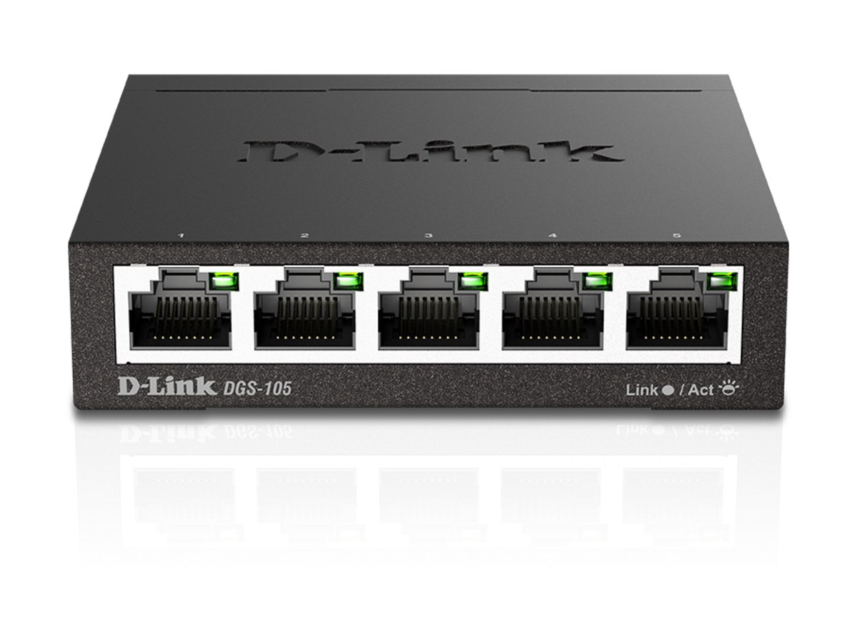 D-Link DGS-105 桌上型超高速乙太網路交換器