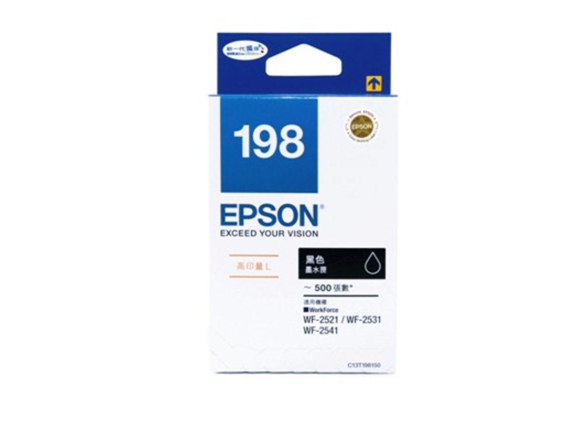 EPSON T198150 (No.198) 高容量L黑色墨水匣